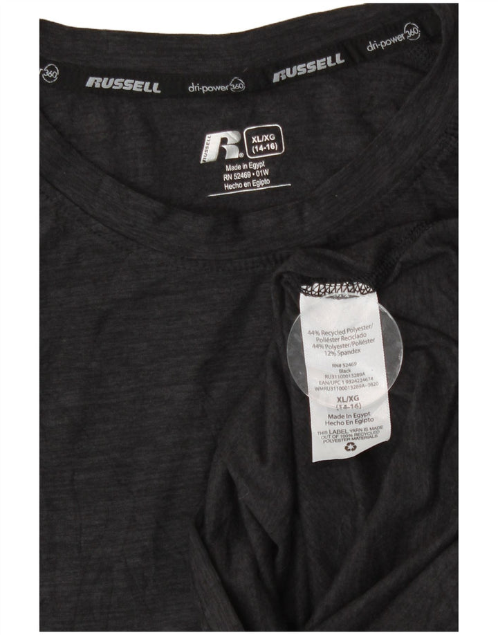 Russell Athletic Boys Top Langærmet 14-15 år Large Black Sports