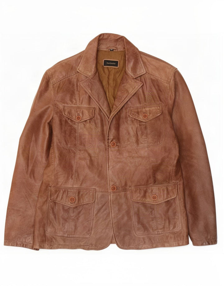 Vintage herre 2-knaps læder blazerjakke UK 40 Large Brown