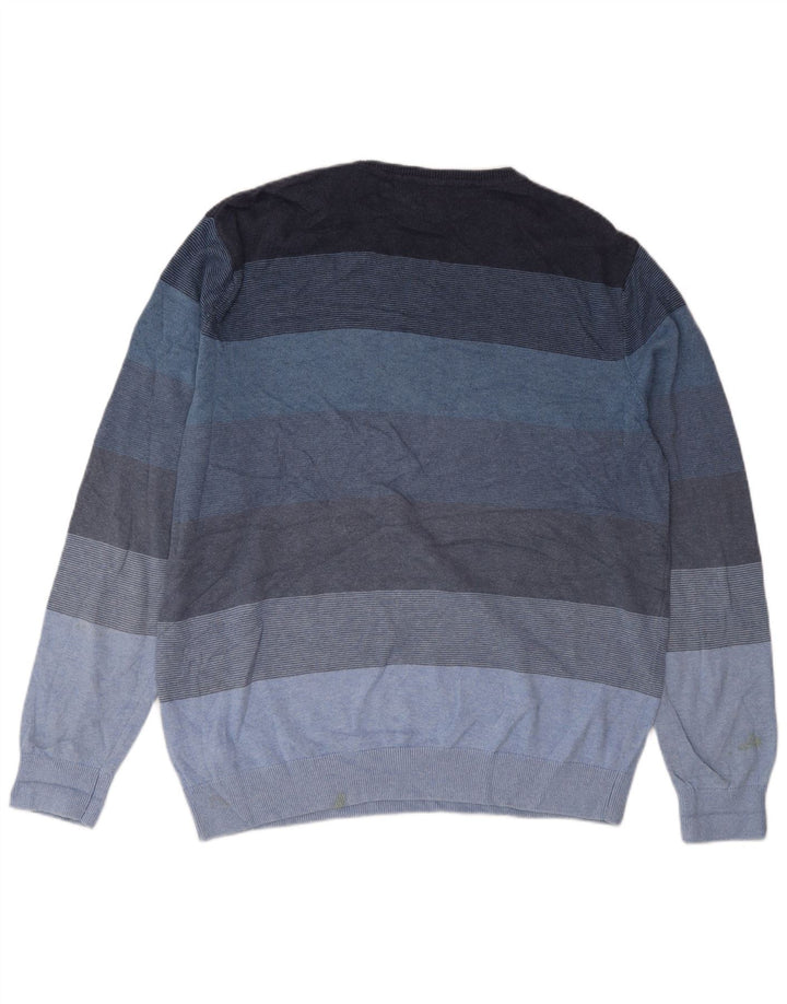 Marks & Spencer Herre sweater med rund hals, stor blå stribet