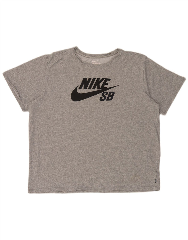 Nike Herre Athletic Cut Grafisk T-Shirt Top 2XL Grå Flecked