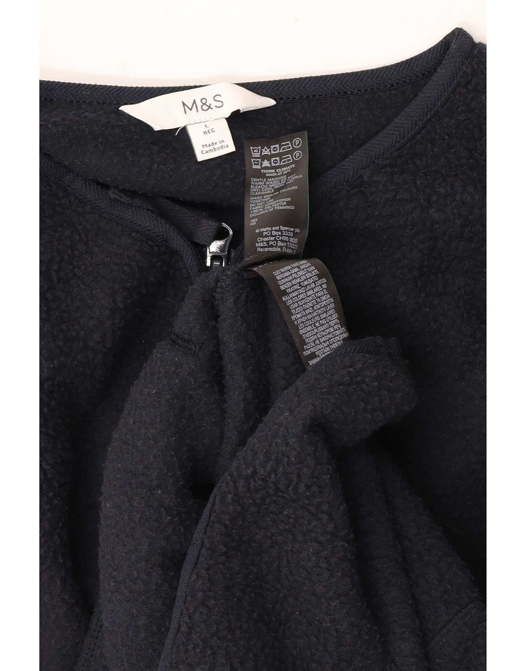 Marks & Spencer Fleecejakke til kvinder UK 16 Stor marineblå polyester