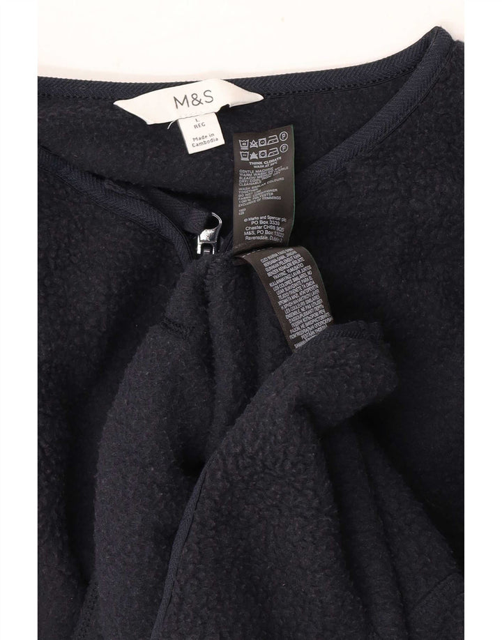 Marks & Spencer Fleecejakke til kvinder UK 16 Stor marineblå polyester