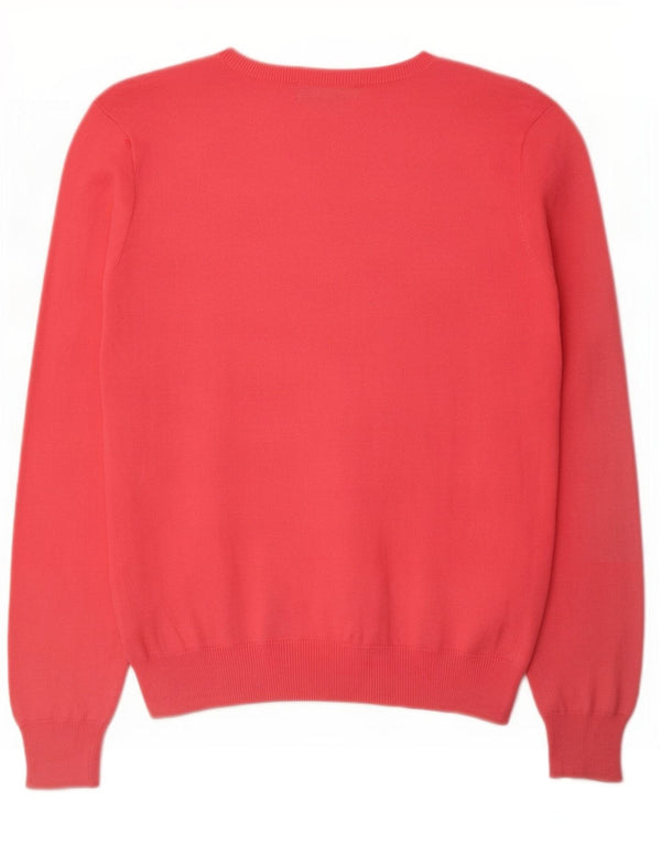 Ralph Lauren Dame V-hals sweater UK 12 Medium Pink Bomuld