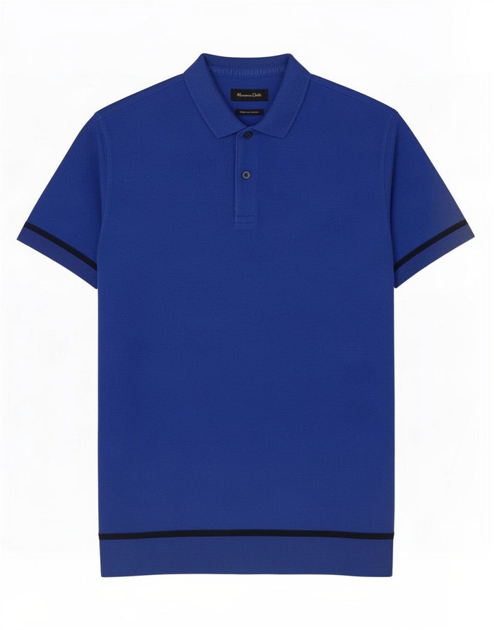 Massimo Dutti Herre Polo Shirt Stor Blå Stribet