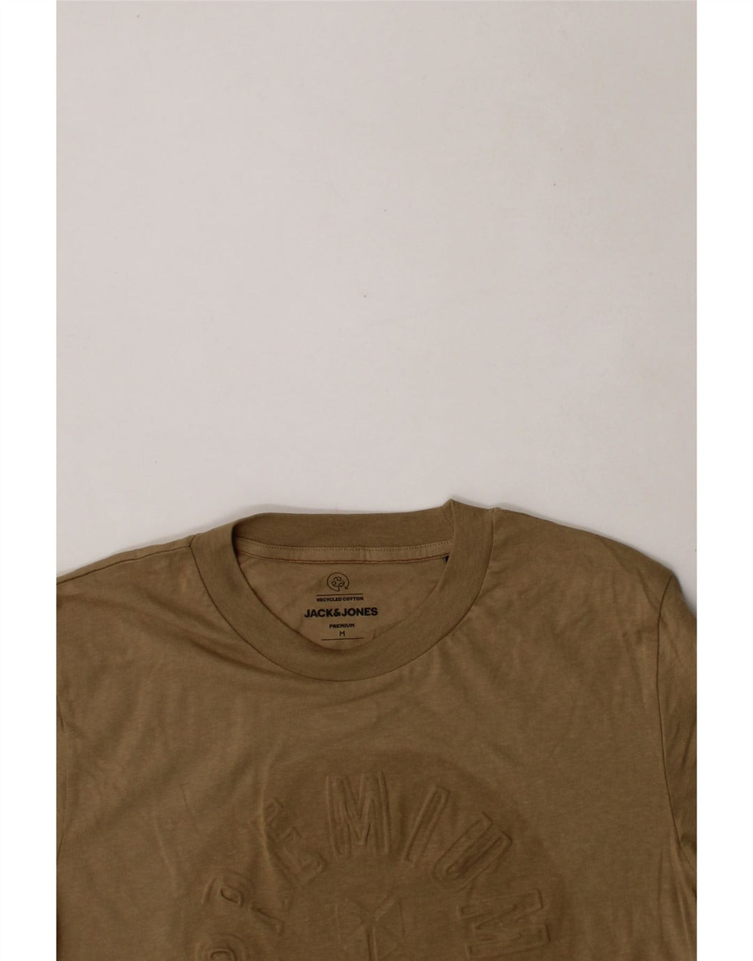 JACK & JONES Mens Graphic T-Shirt Top Medium Beige Cotton Vintage Jack & Jones and Second-Hand Jack & Jones from Messina Hembry 