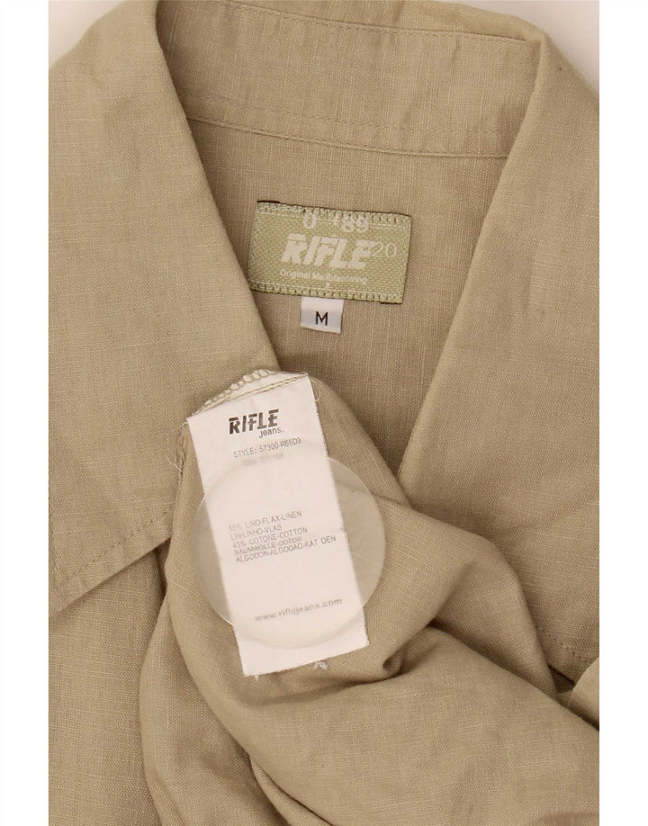 Rifle Herreskjorte Medium Beige Linned