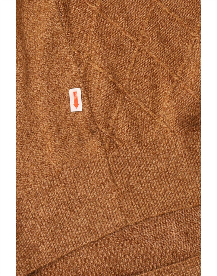 Dockers Herre Crew Neck Jumper Sweater Large Brown Argyle/Diamond Acryl