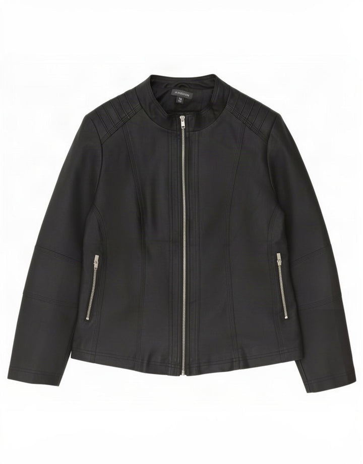 Marks & Spencer Womens Autograph Biker Jacket UK 14 Large Black