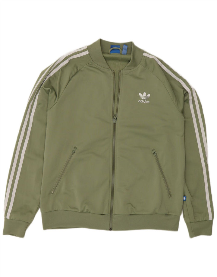 Adidas Dame Grafisk Træningsdragt Topjakke UK 16 Stor Grøn Polyester