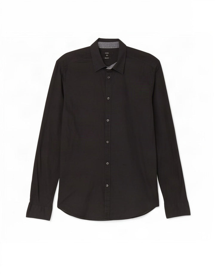 Diesel herre Slim Fit skjorte XL sort bomuld