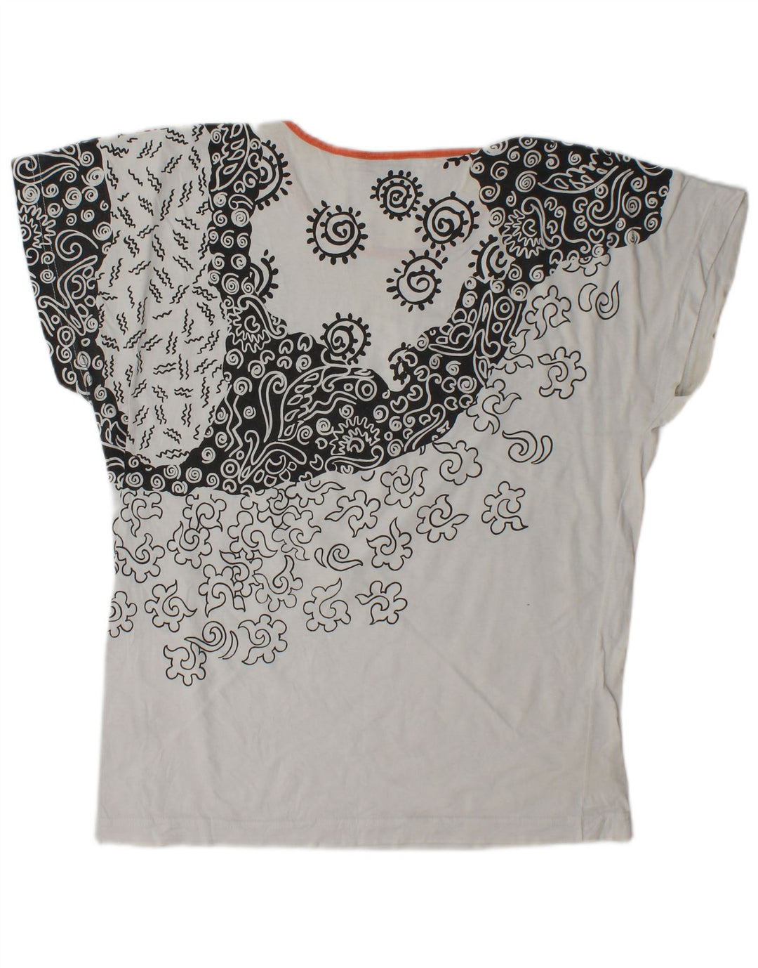 Fila Dame T-Shirt Top IT 44 Medium White Paisley