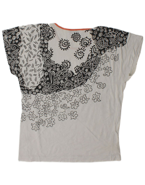 Fila Dame T-Shirt Top IT 44 Medium White Paisley