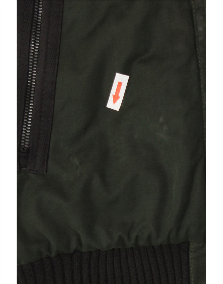 Superdry Bomberjakke med hætte til mænd UK 36 Small Green Colourblock Polyester