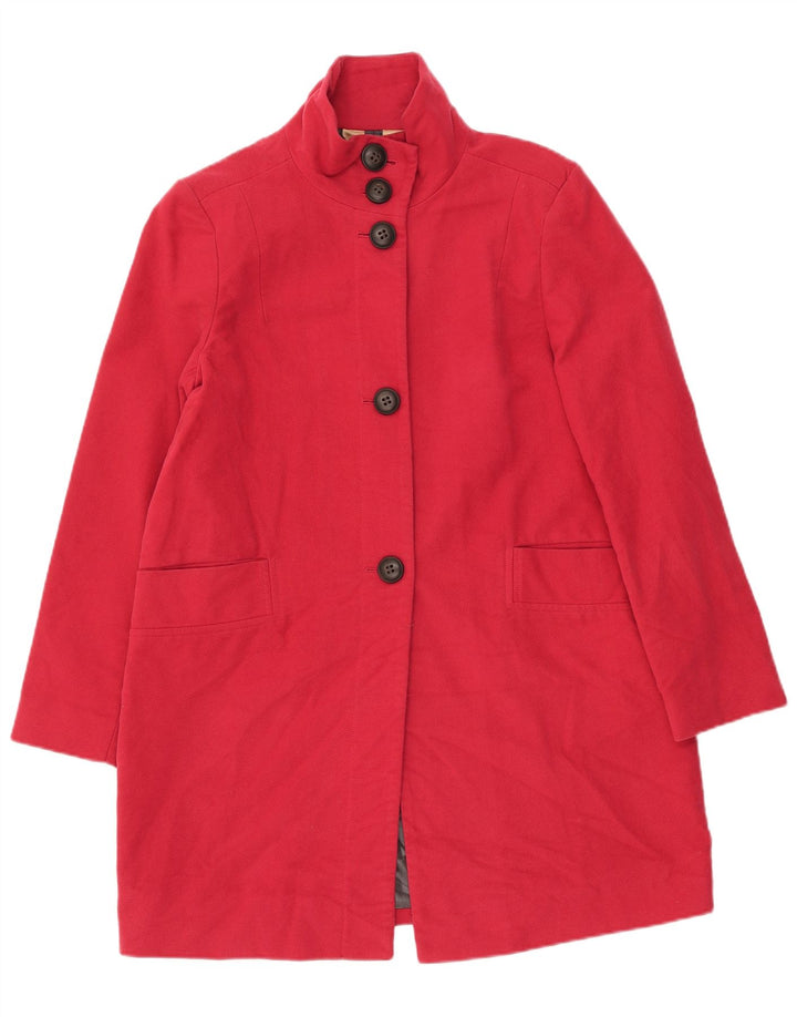 WS Womens Overcoat UK 12 Medium Red Cotton