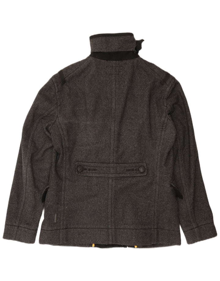 Armani Jeans Dame Ærtefrakke UK 16 Large Grå Flecked Polyester