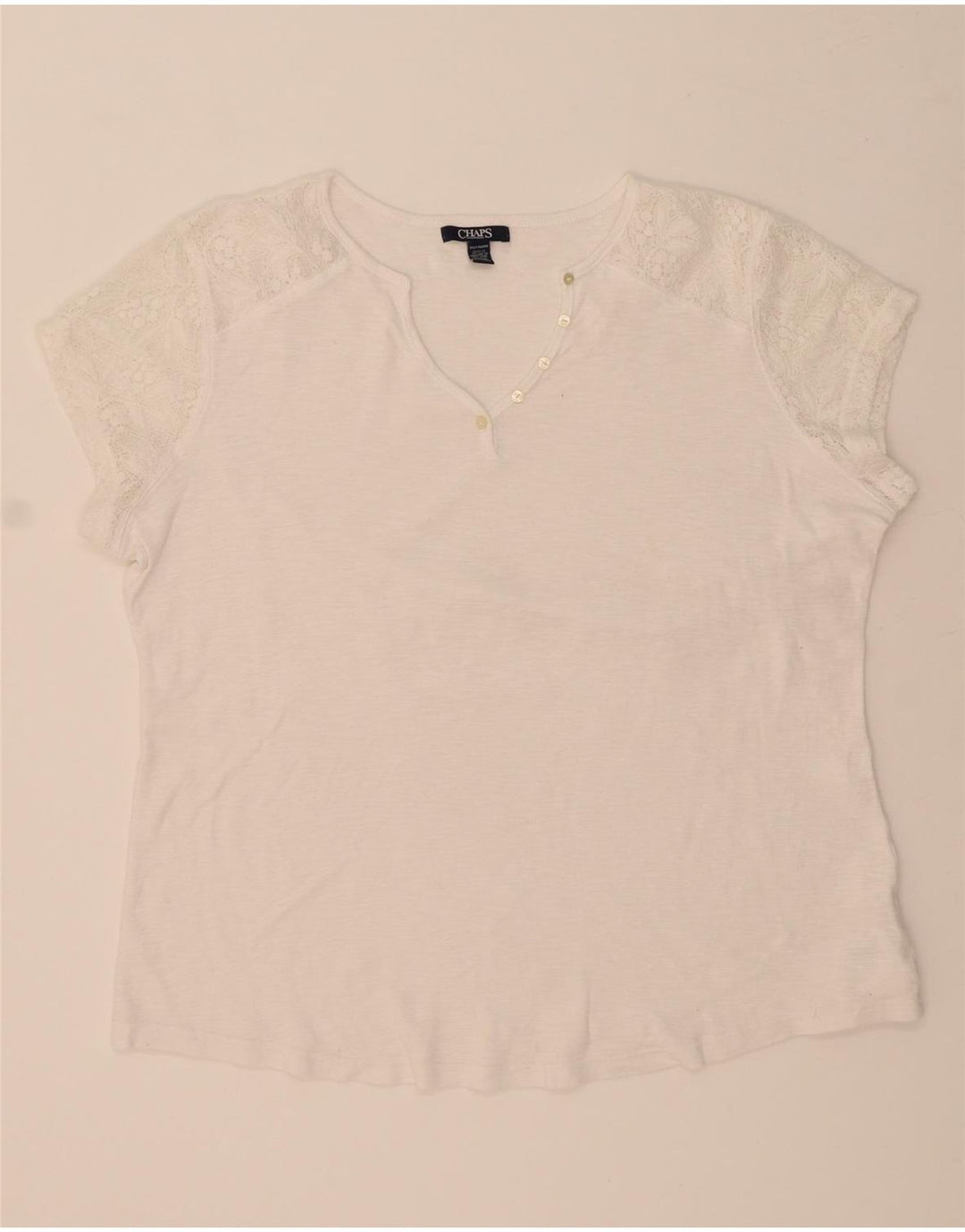 CHAPS Womens Blouse Top UK 20 2XL White Floral Cotton Vintage Chaps and Second-Hand Chaps from Messina Hembry 