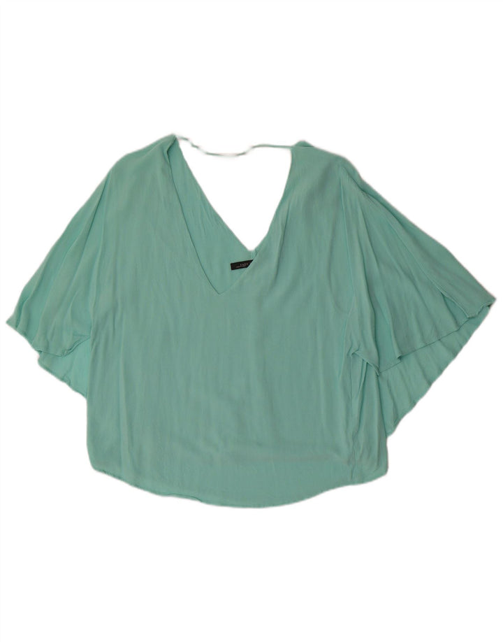 Zara Dame Bluse Top UK 14 Stor turkis