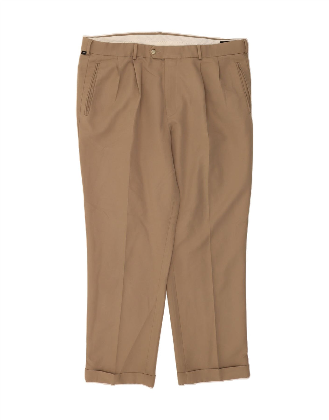 DOCKERS Mens Pegged Suit Trousers W42 L32 Brown Polyester Vintage Dockers and Second-Hand Dockers from Messina Hembry 