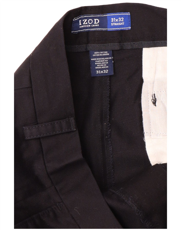 IZOD Lige Chinobukser til mænd W31 L32 Marineblå bomuld