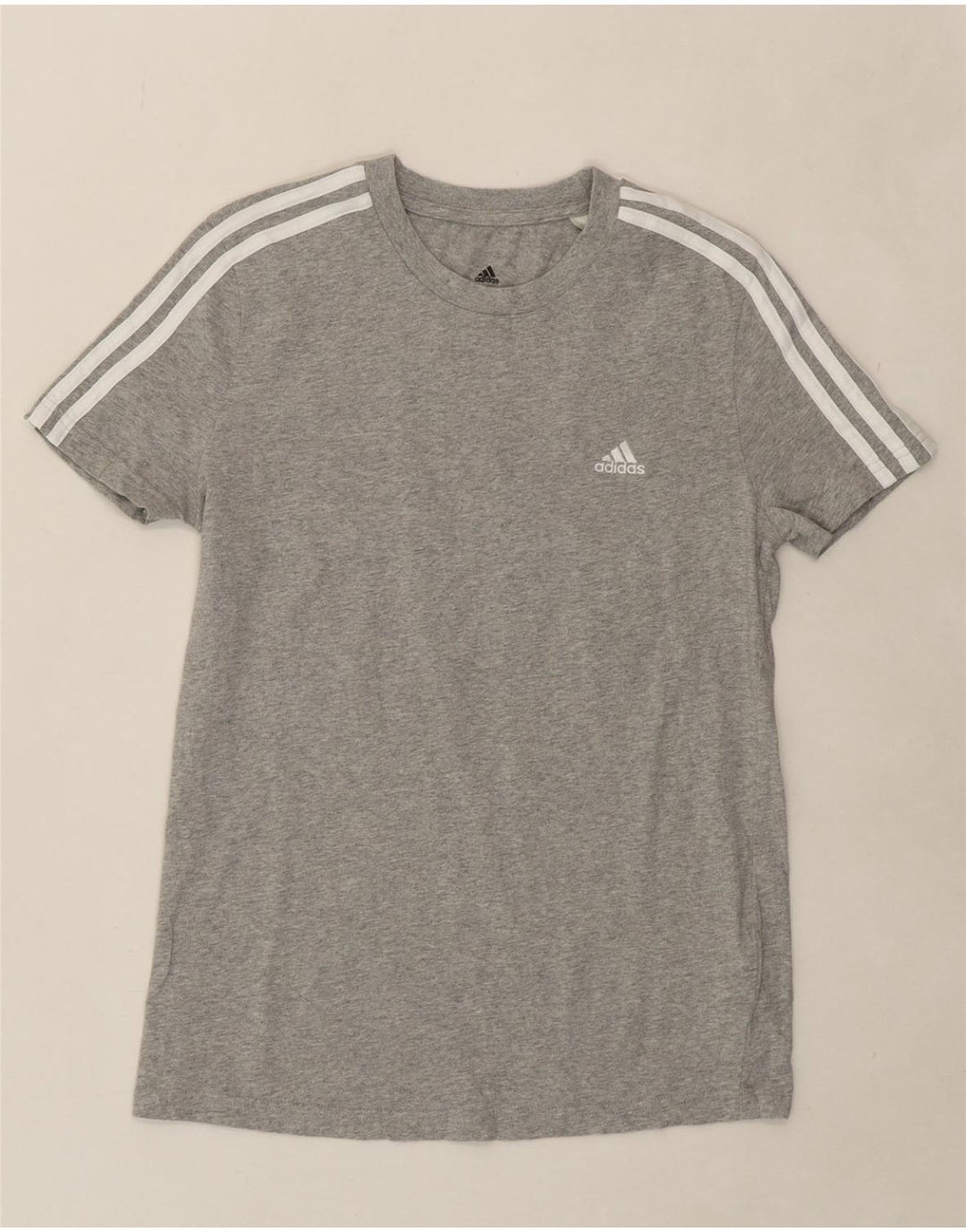 ADIDAS Womens T-Shirt Top UK 12/14 Medium Grey Cotton Vintage Adidas and Second-Hand Adidas from Messina Hembry 