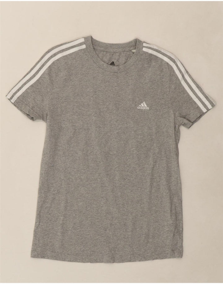 ADIDAS Womens T-Shirt Top UK 12/14 Medium Grey Cotton Vintage Adidas and Second-Hand Adidas from Messina Hembry 