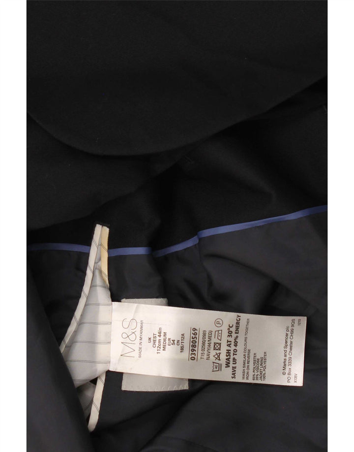 Marks & Spencer Herre 2-knaps blazerjakke UK 44 XL marineblå polyester