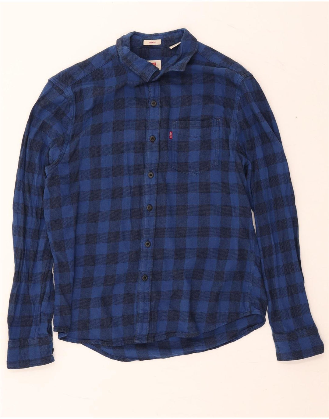 Levi's Herre Slim Fit Flanellskjorte Medium Marineblå Gingham Bomuld