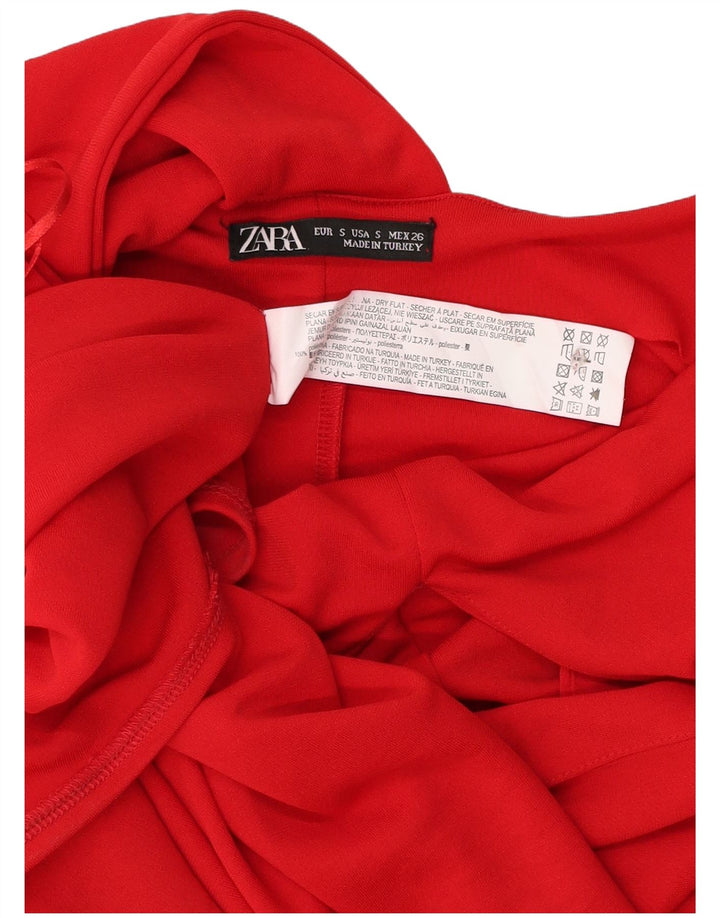 Zara Dame Grimekjole UK 10 Lille Rød Polyester