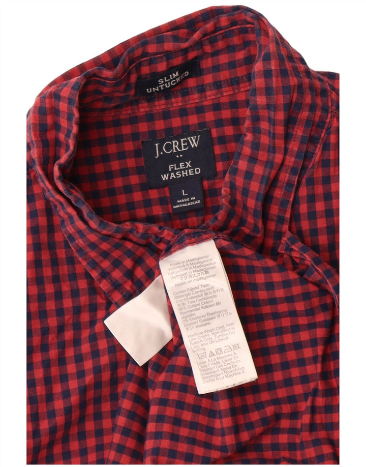J. Crew Herre Slim Skjorte Stor Rød Gingham Bomuld
