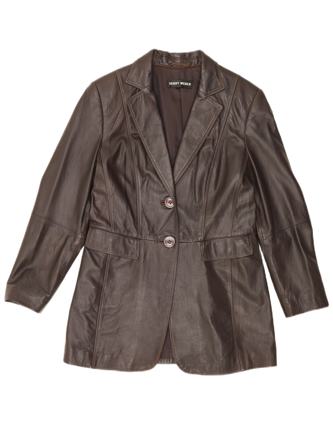Gerry Weber Dame 2 Button Blazer Jacket UK 14 Medium Brown