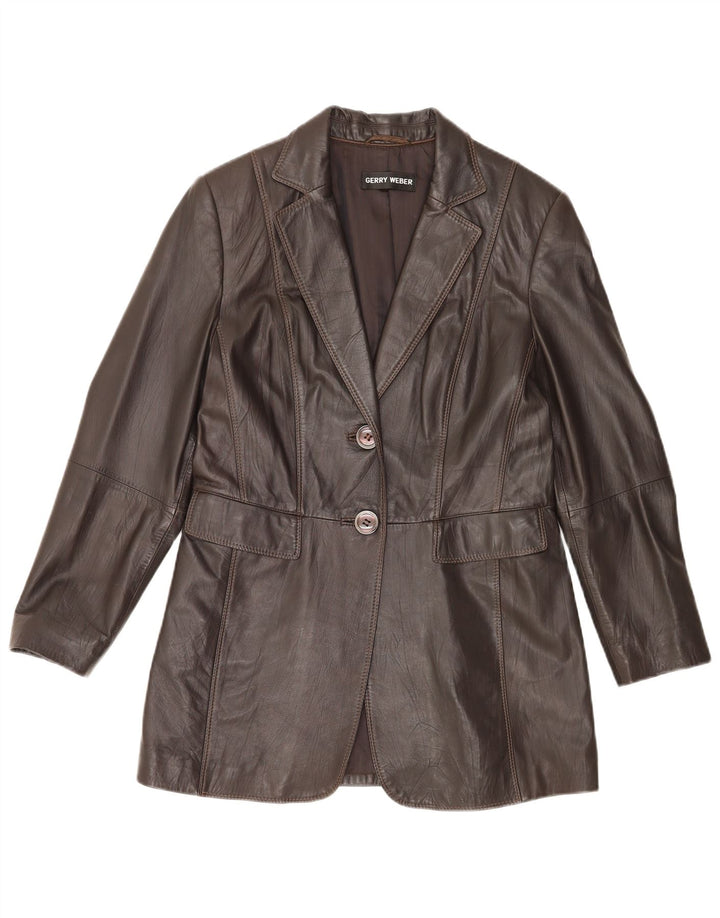 Gerry Weber Dame 2 Button Blazer Jacket UK 14 Medium Brown