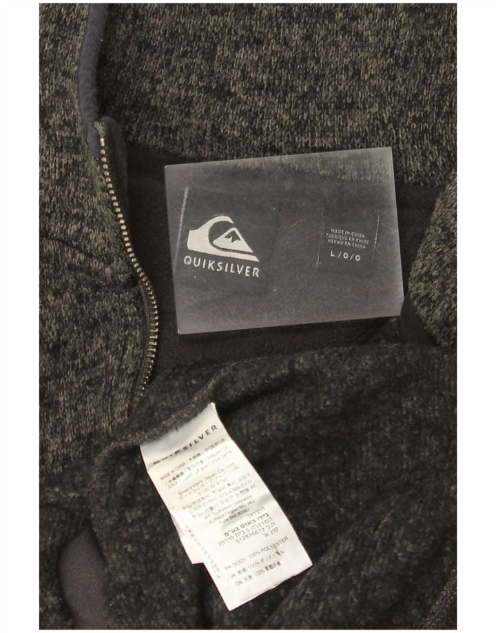 Quiksilver Hættetrøje med lynlås til mænd Large Grå Colourblock Polyester