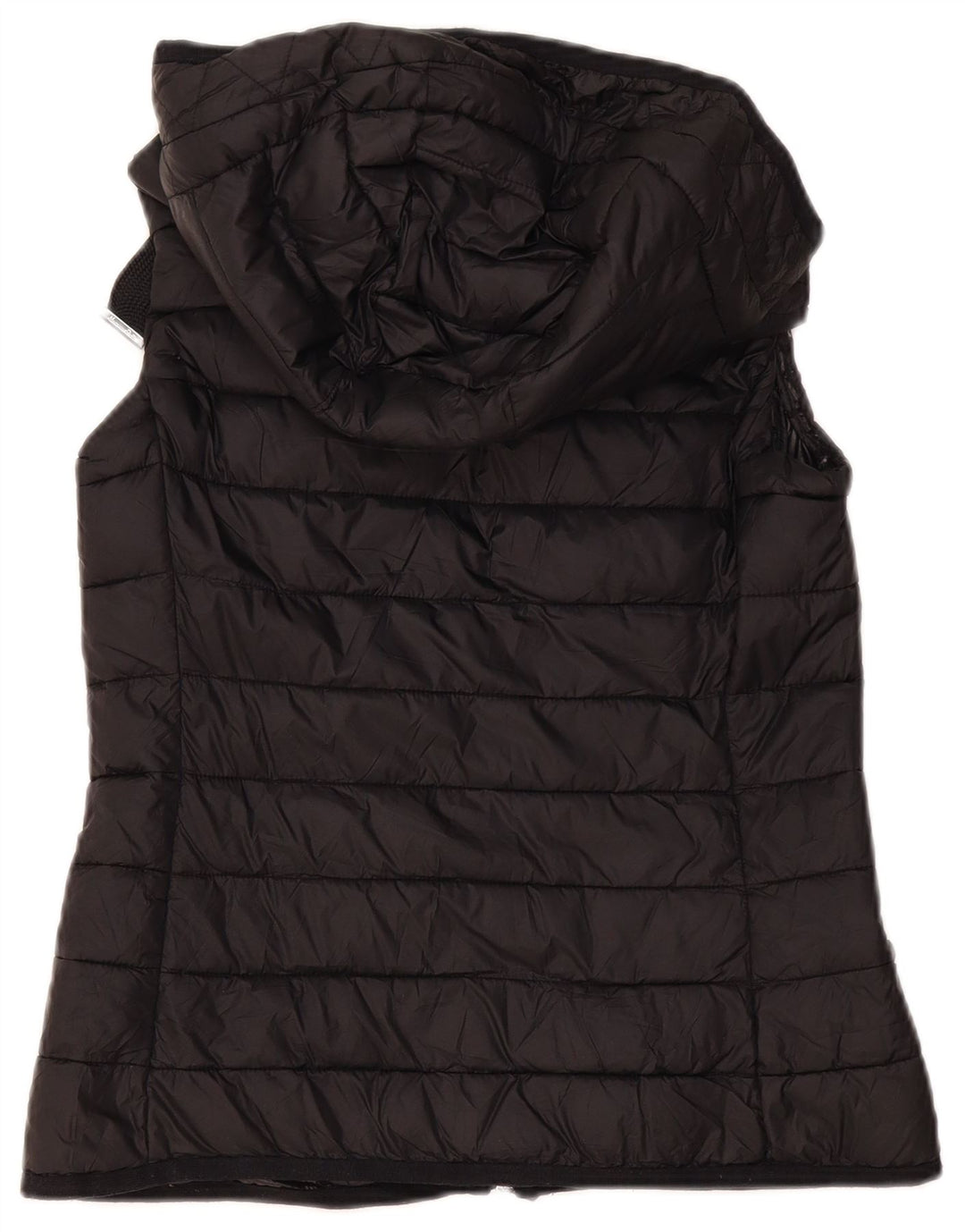 Massimo Dutti Dame Hætte Polstret Gilet UK 10 Lille Sort