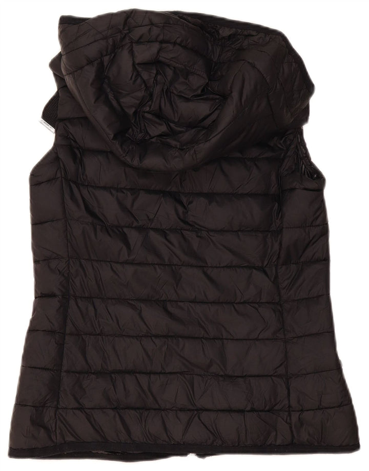 Massimo Dutti Dame Hætte Polstret Gilet UK 10 Lille Sort