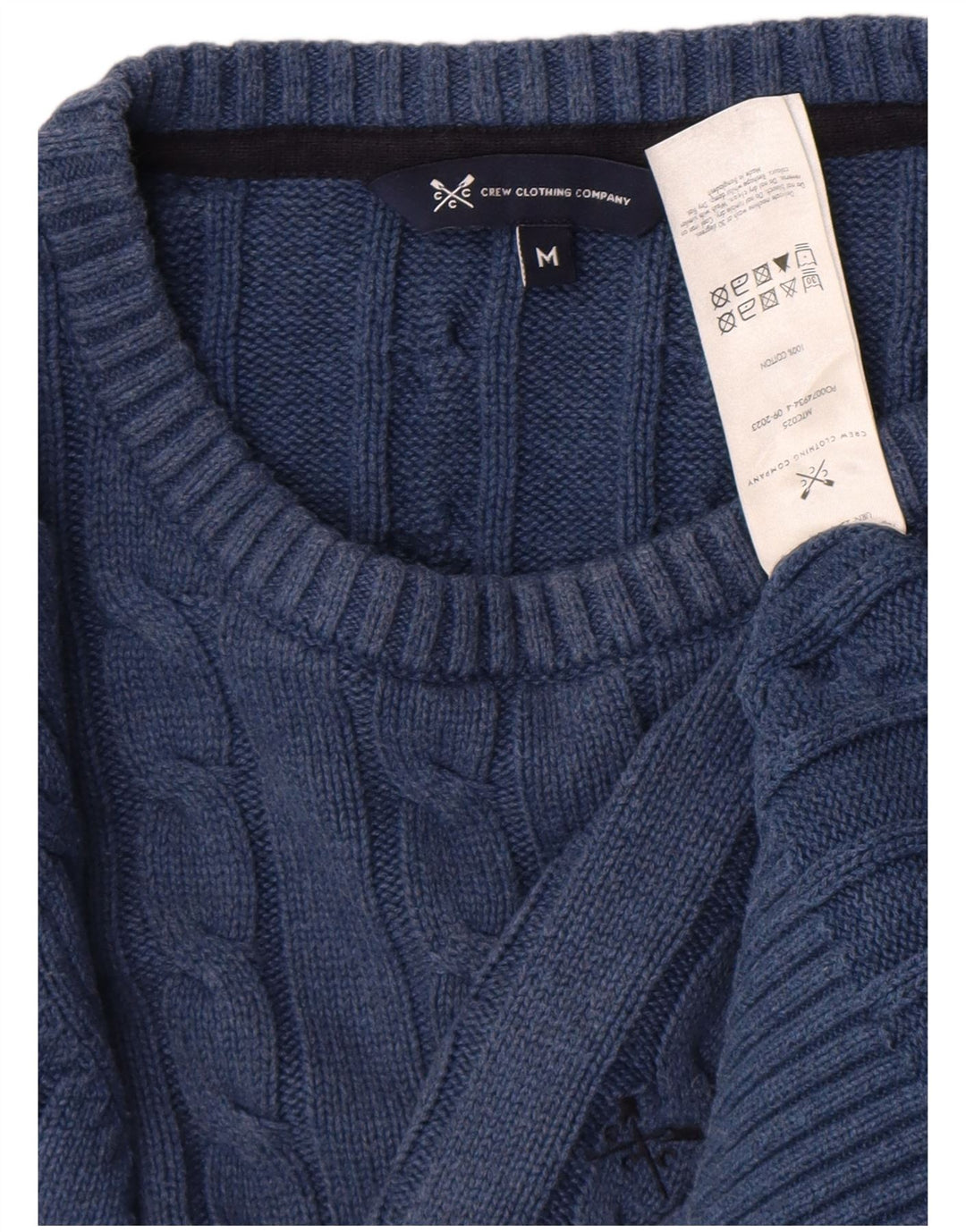 Besætningstøj Herre Boat Neck Jumper Sweater Medium Blå Bomuld