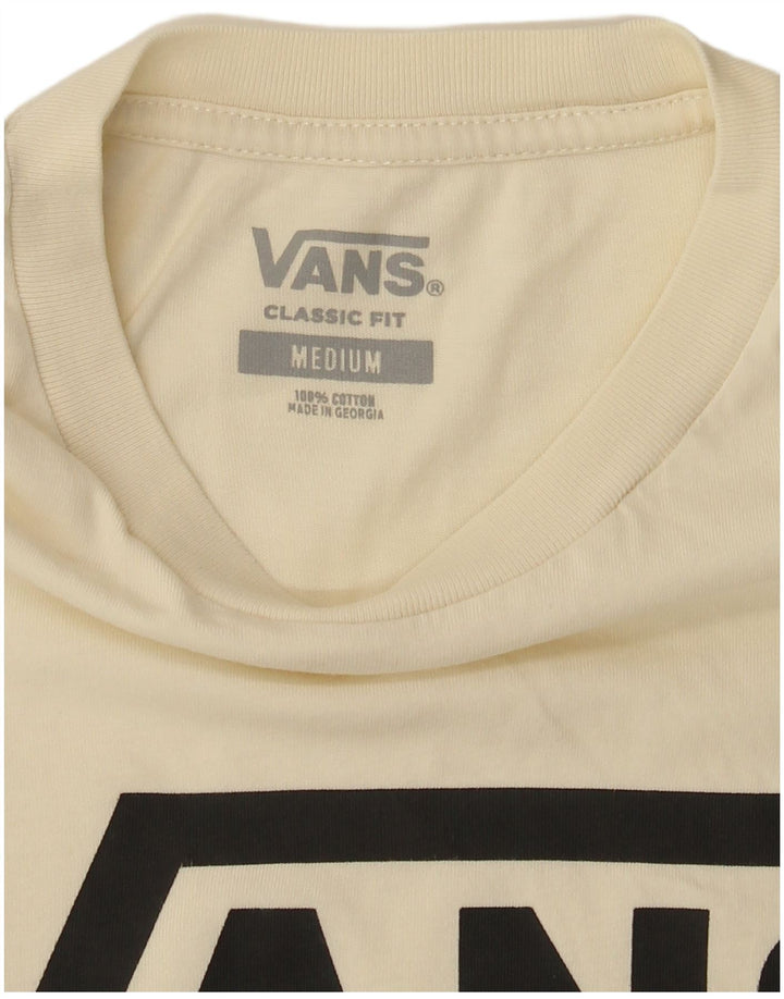 Vans Herre Classic Fit Grafisk T-shirt Top Medium Off White Bomuld