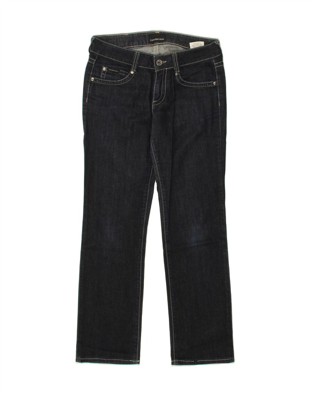 CALVIN KLEIN Womens Slim Jeans W27 L27 Navy Blue Cotton Vintage Calvin Klein and Second-Hand Calvin Klein from Messina Hembry 
