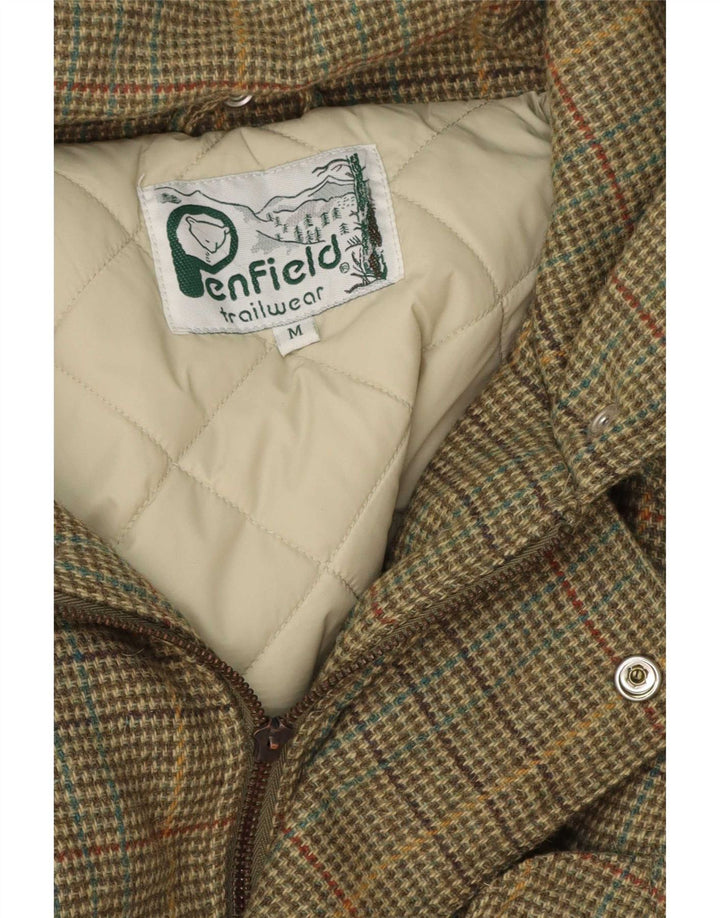 Penfield Herre hættepolstret jakke UK 38 Medium Khaki Houndstooth