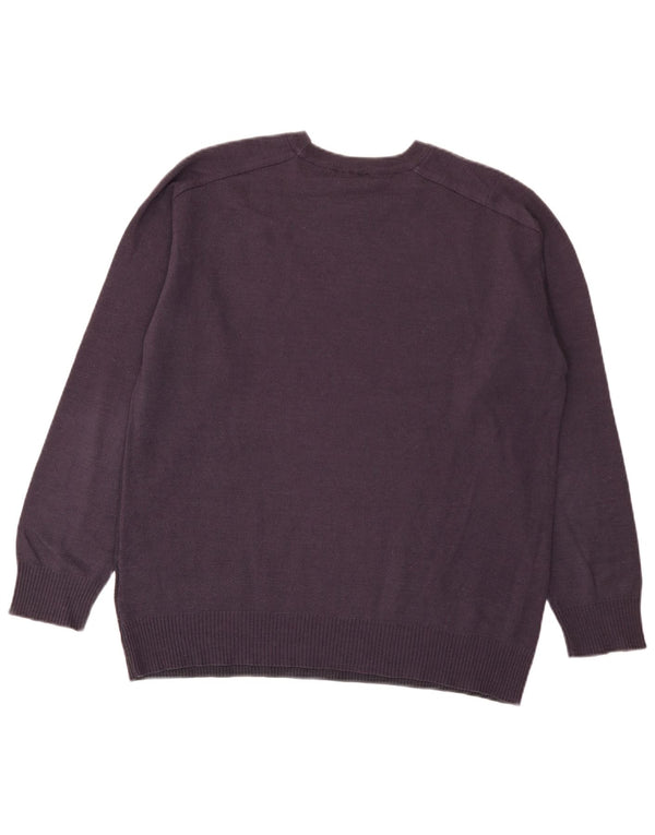 Adidas Herre sweater med rund hals XL Lilla stribet akryl