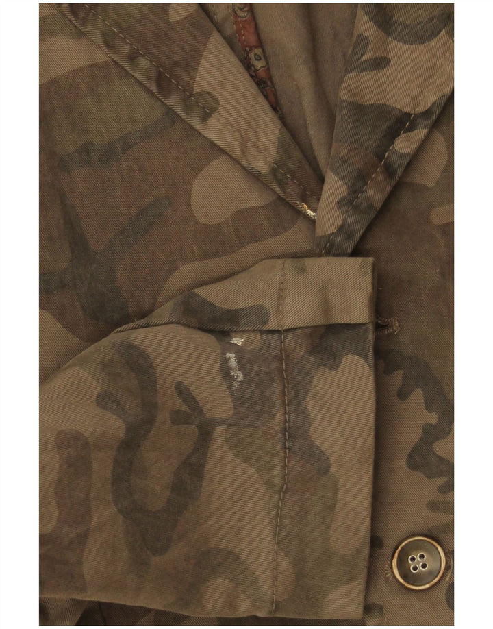 Guess Herre 3-knaps blazerjakke IT 46 Lille Brun Camouflage Bomuld