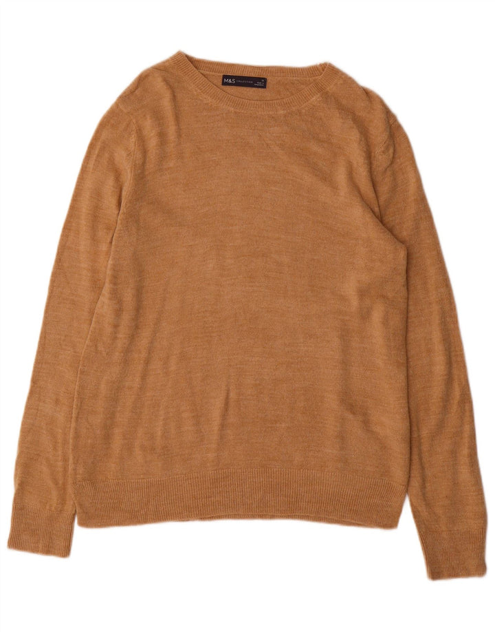 MARKS & SPENCER Dame Boat Neck sweater UK 12 Medium Brun Akryl