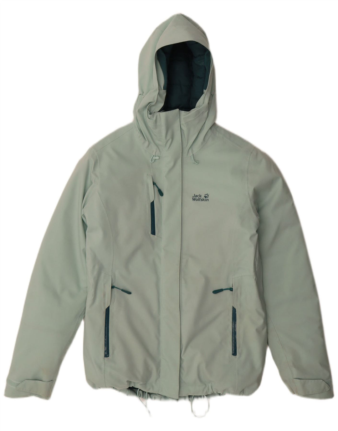 Jack Wolfskin Dame Hætte Oversized Polstret Jakke UK 8/10 Small Green