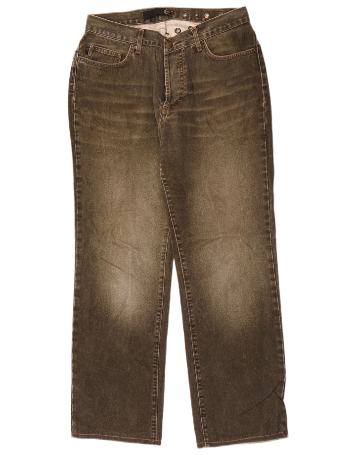 Just Cavalli Dame Straight Jeans W30 L30 Khaki Bomuld