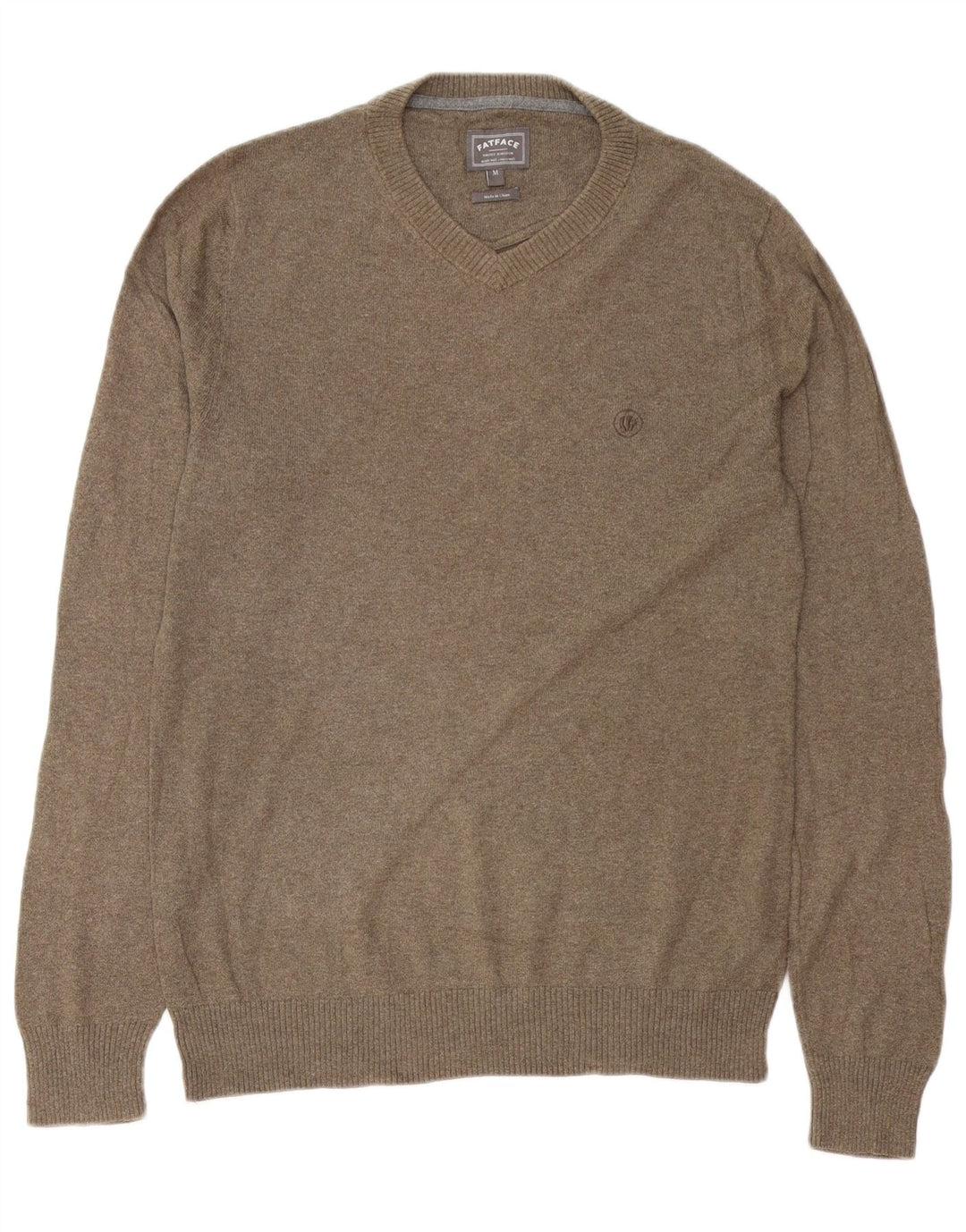 FAT FACE Herre V-hals sweater Medium Grå Bomuld