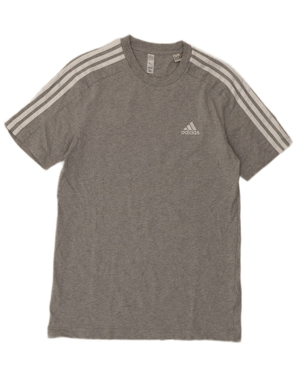 Adidas Herre T-Shirt Top Lille Grå Bomuld