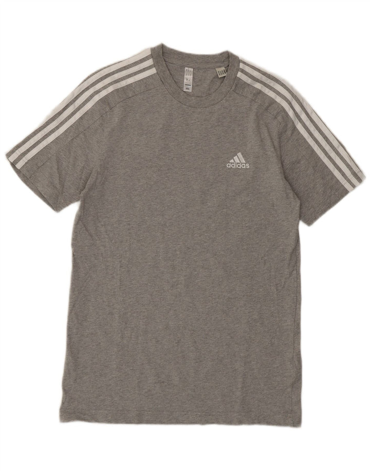 Adidas Herre T-Shirt Top Lille Grå Bomuld