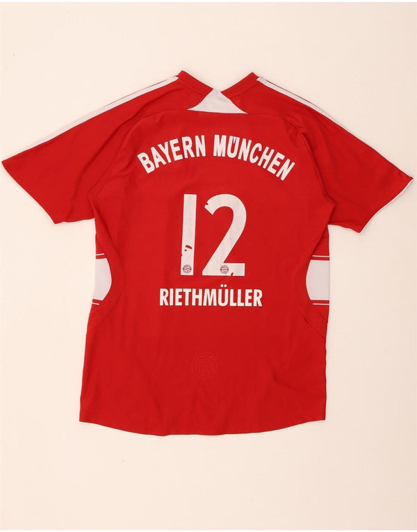 ADIDAS Boys FC Bayern Munchen grafisk T-shirt top 15-16 år rødstribet