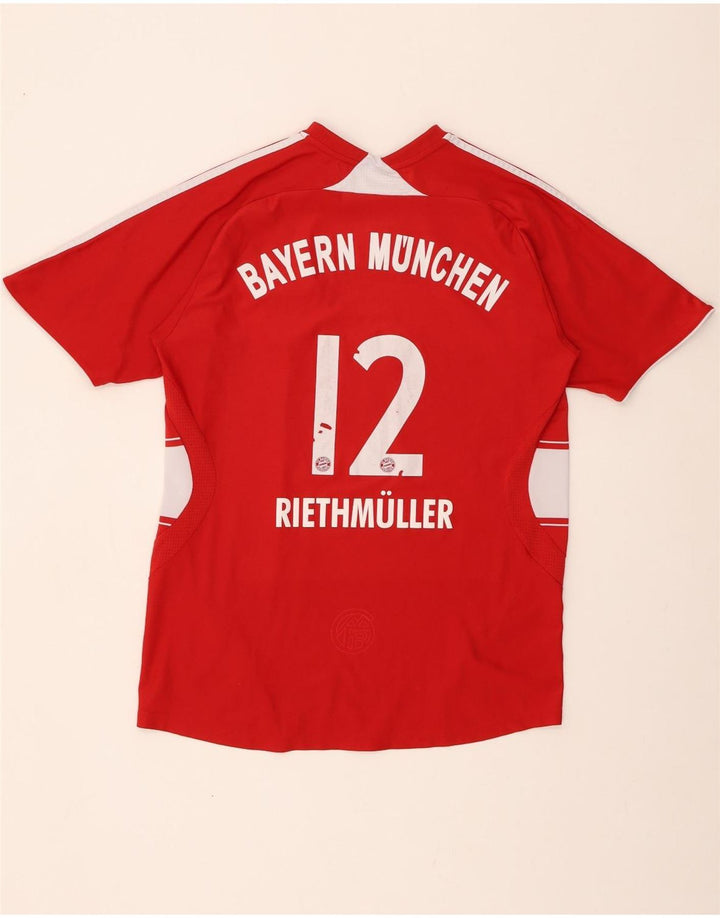 ADIDAS Boys FC Bayern Munchen grafisk T-shirt top 15-16 år rødstribet