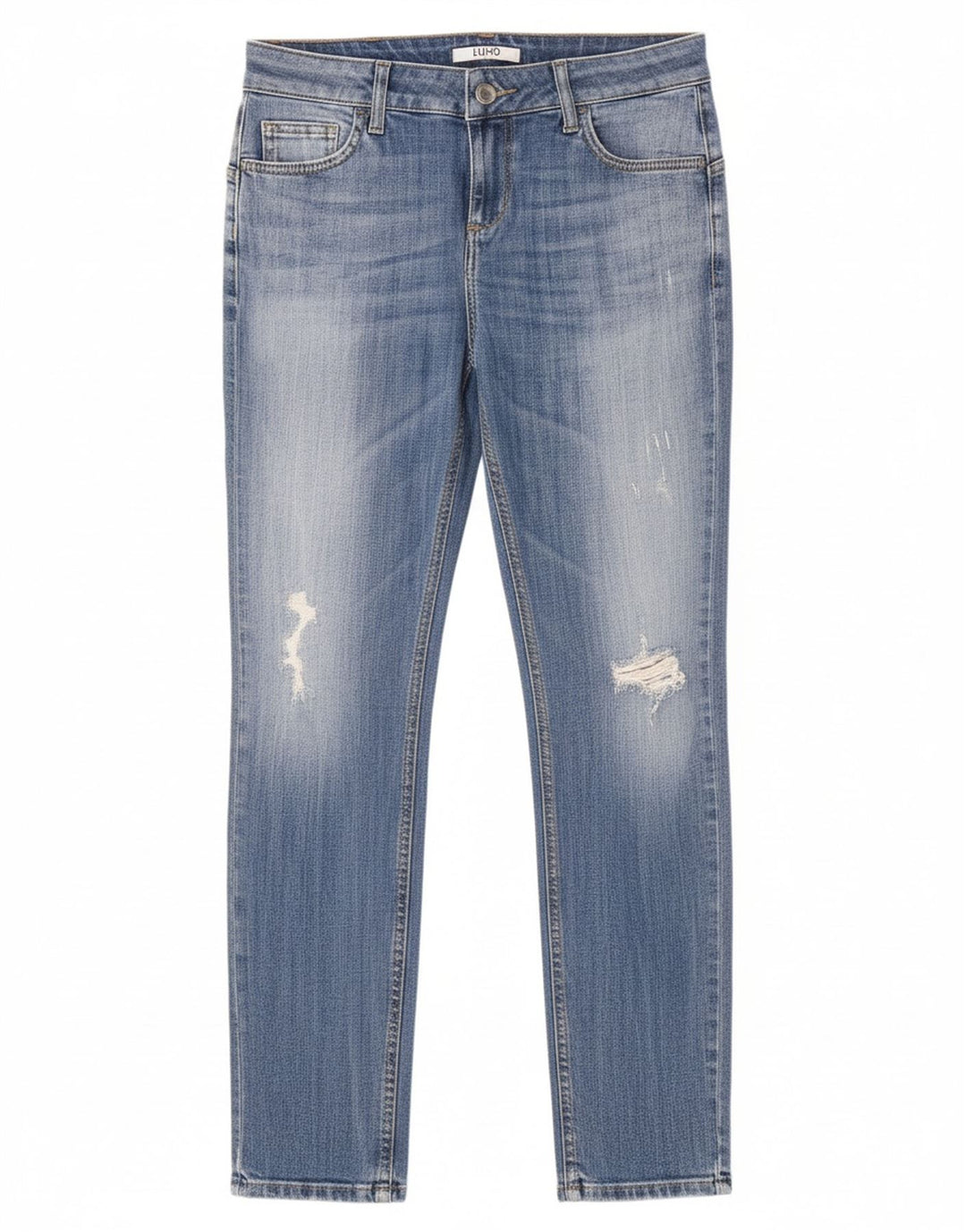 LIU JO Womens Distressed Slim Jeans W29 L29 Blue