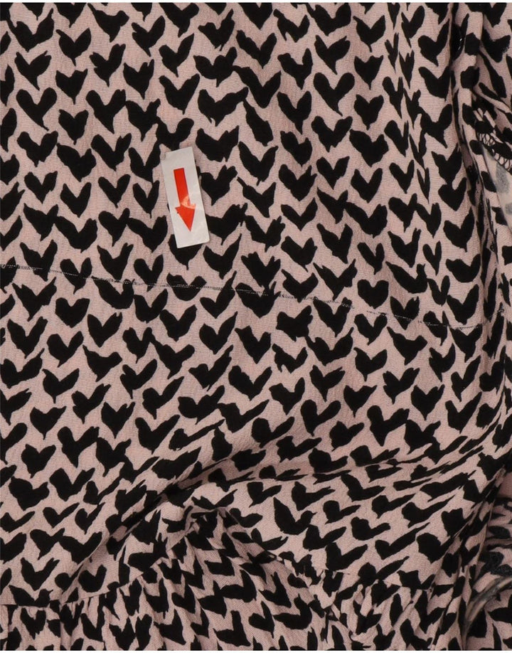 Whisper Kvinders abstrakt mønster Maxi Dress UK 10 Small Pink Viscose